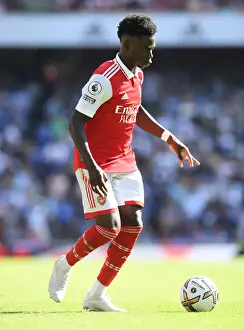 Arsenal's Bukayo Saka in Action against Leicester City - Premier League 2022-23