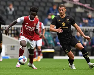 Arsenal's Bukayo Saka in Action: MK Dons Pre-Season Clash, 2020