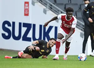 MK Dons V Arsenal 2020-21 Prints: Arsenal's Bukayo Saka in Action against MK Dons during Pre-Season Friendly (2020-21)
