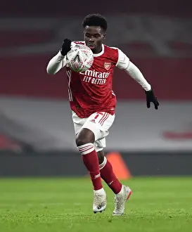 Arsenal's Bukayo Saka in Action against Newcastle United - FA Cup Third Round