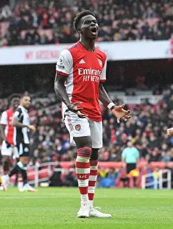 Arsenal's Bukayo Saka in Action Against Newcastle United - Premier League 2021-22