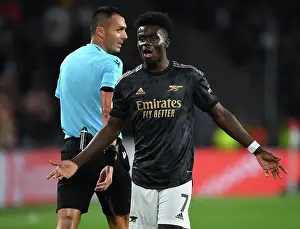 PSV Eindhoven V Arsenal 2022-23 Prints: Arsenal's Bukayo Saka in Action against PSV Eindhoven in UEFA Europa League Group A (2022-23)
