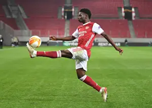 Arsenal's Bukayo Saka in Action against SL Benfica in the Europa League