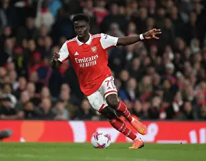Arsenal V Chelsea 2022-23 Prints: Arsenal's Bukayo Saka in Action: Thrilling Showdown between Arsenal and Chelsea