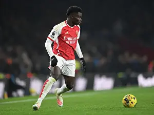Arsenal's Bukayo Saka in Action Against Wolverhampton Wanderers in the 2023-24 Premier League