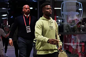 Arsenal's Bukayo Saka Arrives at Emirates Stadium Ahead of Arsenal v Sheffield United (2023-24)