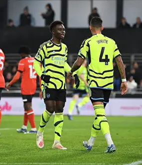 Arsenal's Bukayo Saka and Ben White Celebrate 2nd Goal vs. Luton Town (2023-24)