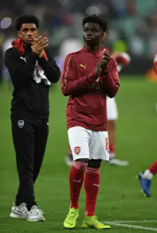 Arsenal V Chelsea Europa League Cup Final 2019 Prints: Arsenal's Bukayo Saka Celebrates Europa League Final Victory over Chelsea in Baku