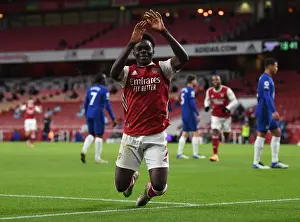 Arsenal's Bukayo Saka Celebrates Goal Against Chelsea in Premier League Showdown (Arsenal v Chelsea 2020-21)