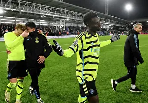 Arsenal's Bukayo Saka Celebrates Victory Over Luton Town in 2023-24 Premier League