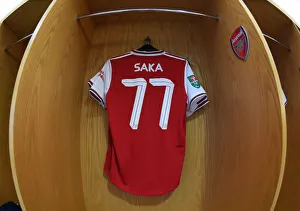 Arsenal V Nottingham Forest Carabao Cup 3rd Rd 2019-20 Prints: Arsenal's Bukayo Saka in the Changing Room Before Arsenal v Nottingham Forest Carabao Cup Match