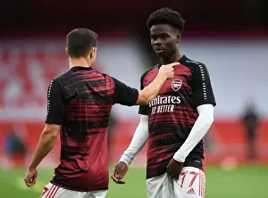 Arsenal's Bukayo Saka at Empty Emirates Stadium: Arsenal FC vs Liverpool FC, Premier League 2019-2020