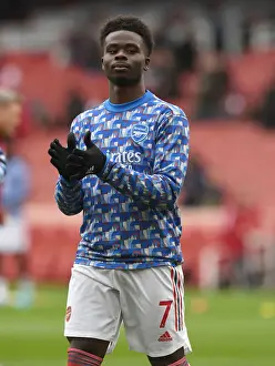 Arsenal's Bukayo Saka Gears Up: Arsenal v Leicester City, Premier League 2021-22