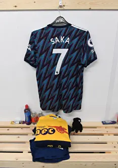 Arsenal's Bukayo Saka Jersey in Leeds United's Changing Room - Premier League Clash (2021-22)