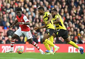 Arsenal's Bukayo Saka Outwits Watford Defenders with Slick Dribble