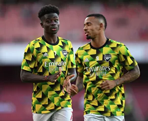 Arsenal's Bukayo Saka: Ready for Battle in Arsenal vs. Aston Villa (2022-23 Premier League)