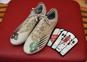 Arsenal V Leeds United 2020-21 Prints: Arsenal's Bukayo Saka: Ready for Battle against Leeds United (Behind the Scenes)