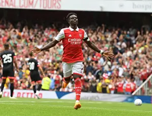 Arsenal V Sevilla - Emirates Cup 2022 Prints: Arsenal's Bukayo Saka Scores First Goal in Emirates Cup Victory over Sevilla