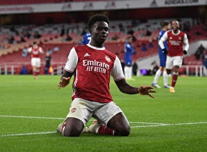 Arsenal v Chelsea 2020-21 Collection: Arsenal's Bukayo Saka Scores Third Goal: Arsenal v Chelsea, Premier League 2020-21