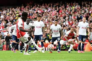 Arsenal's Bukayo Saka Scores Penalty in Derby Win Against Tottenham, 2023-24 Premier League