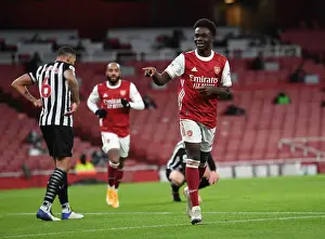 Arsenal's Bukayo Saka Scores Second Goal Against Newcastle United in Empty Emirates Stadium, Premier League 2020-21