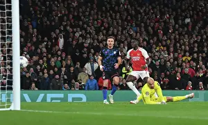 Arsenal V Sevilla 2023-24 Prints: Arsenal's Bukayo Saka Scores Second Goal Against Sevilla in 2023-24 UEFA Champions League