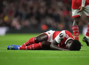 Arsenal's Bukayo Saka Suffers Injury in Arsenal vs PSV Europa League Match (2022-23)