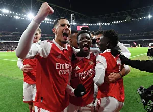 Arsenal V Manchester United 2022-23 Prints: Arsenal's Bukayo Saka, Willam Saliba