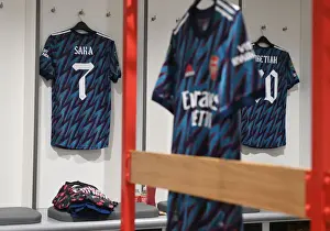Arsenal's Bukayo Saka's Hanging Shirt in Liverpool's Anfield before Carabao Cup Semi-Final