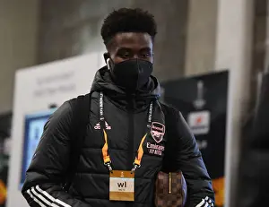 Arsenal's Bykayo Saka Arrives at Empty Eden Arena for Slavia Prague Showdown - UEFA Europa League Quarterfinals