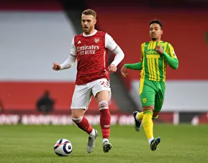 Arsenal V West Bromwich Albion 2020-21 Prints: Arsenal's Calum Chambers in Action: Arsenal vs