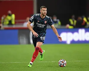 Arsenal's Calum Chambers in Action against Brentford in Premier League Clash (2021-22)
