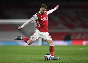 Arsenal's Calum Chambers in Action against Everton - Premier League 2020-21