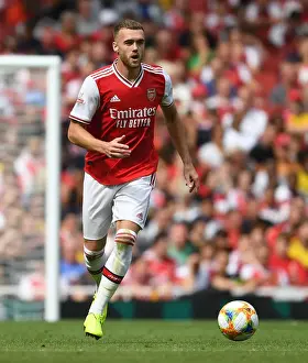 Arsenal's Calum Chambers in Action against Olympique Lyonnais at the Emirates Cup, 2019