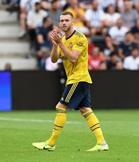Images Dated 31st July 2019: Arsenal's Calum Chambers in Action during Pre-Season Clash against Angers, France 2019