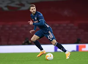 Arsenal's Calum Chambers in Action against Rapid Wien in UEFA Europa League