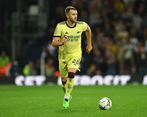West Bromwich Albion V Arsenal - Carabao Cup 2021-22 Prints: Arsenal's Calum Chambers in Action against West Bromwich Albion in Carabao Cup Match