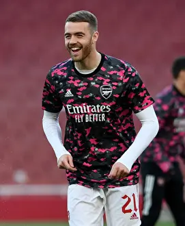 Arsenal's Calum Chambers at Empty Emirates Stadium - Arsenal v Villarreal UEFA Europa League Semi-Final