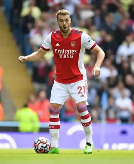 Manchester City V Arsenal 2021-22 Prints: Arsenal's Calum Chambers Faces Manchester City in Premier League Showdown