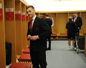 Arsenal V Southampton 2015-16 Prints: Arsenal's Calum Chambers: Pre-Match Routine at Emirates Stadium (vs Southampton)