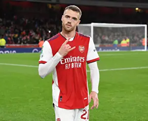 Arsenal's Calum Chambers Reacts After Carabao Cup Clash Against Leeds United