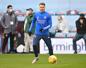 Arsenal's Calum Chambers at Empty Villa Park: Premier League 2021
