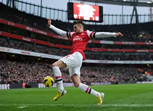 Arsenal V Aston Villa - 2012-13 Prints: Arsenal's Carl Jenkinson in Action Against Aston Villa - Premier League 2012-13