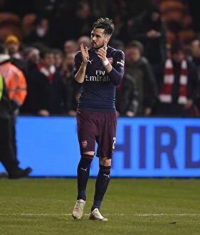 Images Dated 5th January 2019: Arsenal's Carl Jenkinson Applauding Fans after FA Cup Victory over Blackpool