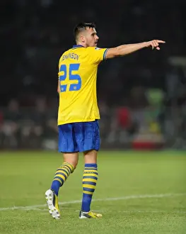 Arsenal's Carl Jenkinson Faces Off Against Indonesia All-Stars in 2013 Pre-Season Match