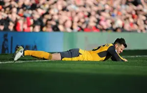 Manchester United V Arsenal 2016-17 Prints: Arsenal's Carl Jenkinson Faces Off Against Manchester United at Old Trafford (Premier League 2016-17)