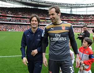 Arsenal V Aston Villa 2015-16 Prints: Arsenal's Cech and Rosicky: Victory Celebration vs. Aston Villa (2015-16)