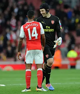 Arsenal V Swansea City 2016-17 Prints: Arsenal's Cech and Walcott: Victory Celebration vs Swansea City (2016-17)
