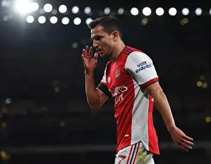 Arsenal V AFC Wimbledon 2021-22 Prints: Arsenal's Cedric Soares in Action against AFC Wimbledon in Carabao Cup Third Round