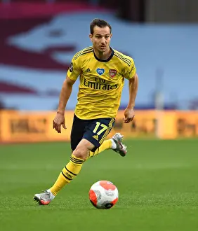 Arsenal's Cedric Soares in Action Against Aston Villa in Premier League Clash (2019-20)